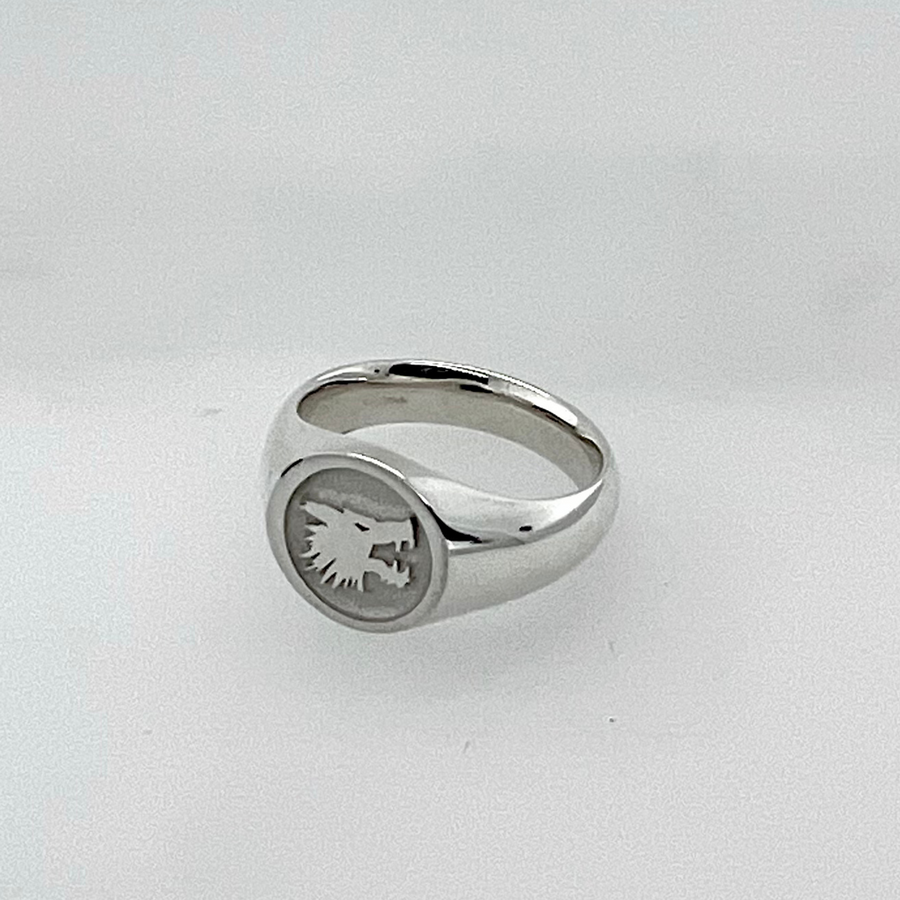 Elysium Designer Silver - Signet Ring - Round 12mm