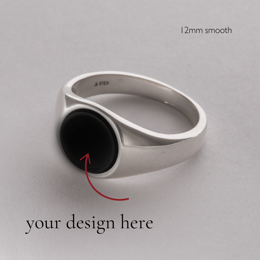 Create Your Own - Elysium Eclipse Signet Ring Series - 12mm Smooth Edition