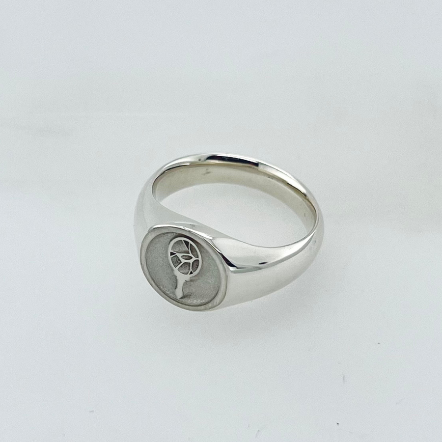 Elysium Designer Silver - Signet Ring - Round 12mm