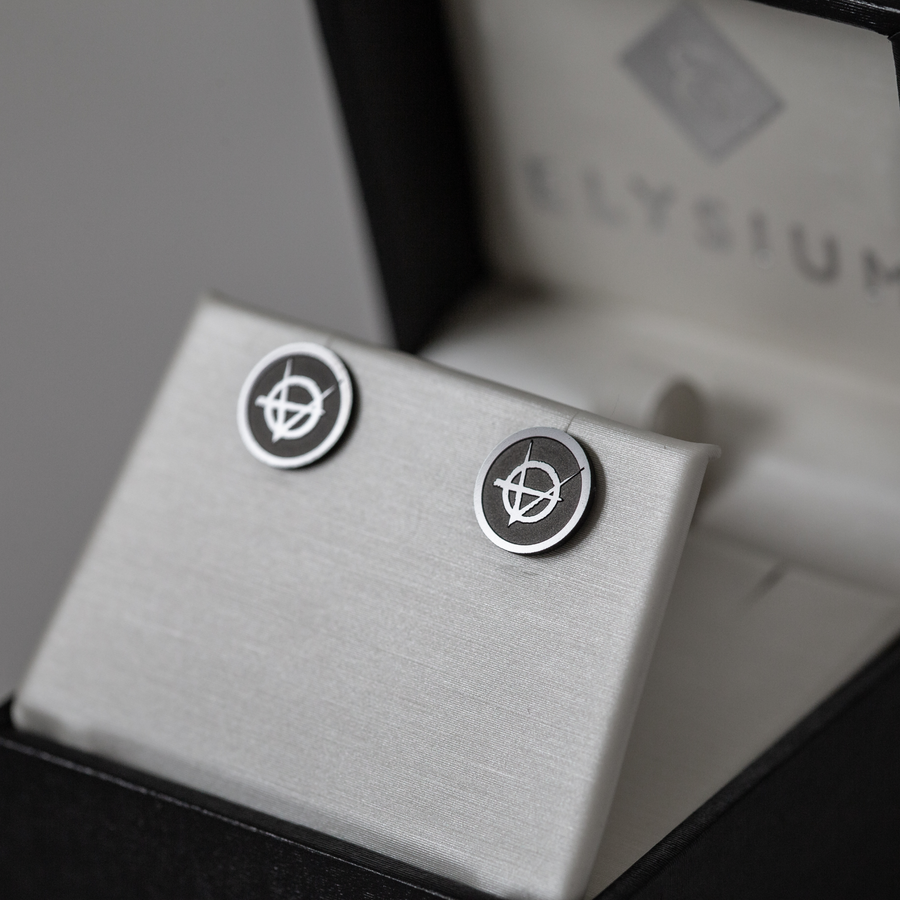 Brujah Clan - Black Diamond Stud Earrings - Textured Edition