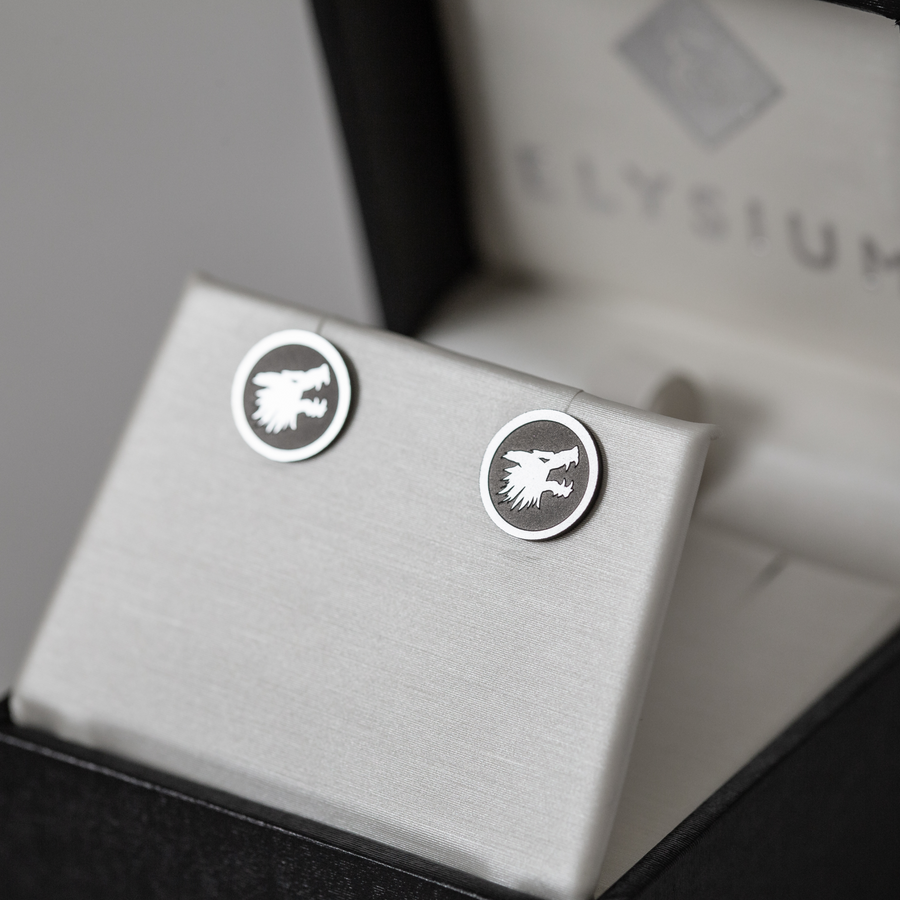 Gangrel Clan - Black Diamond Stud Earrings - Textured Edition