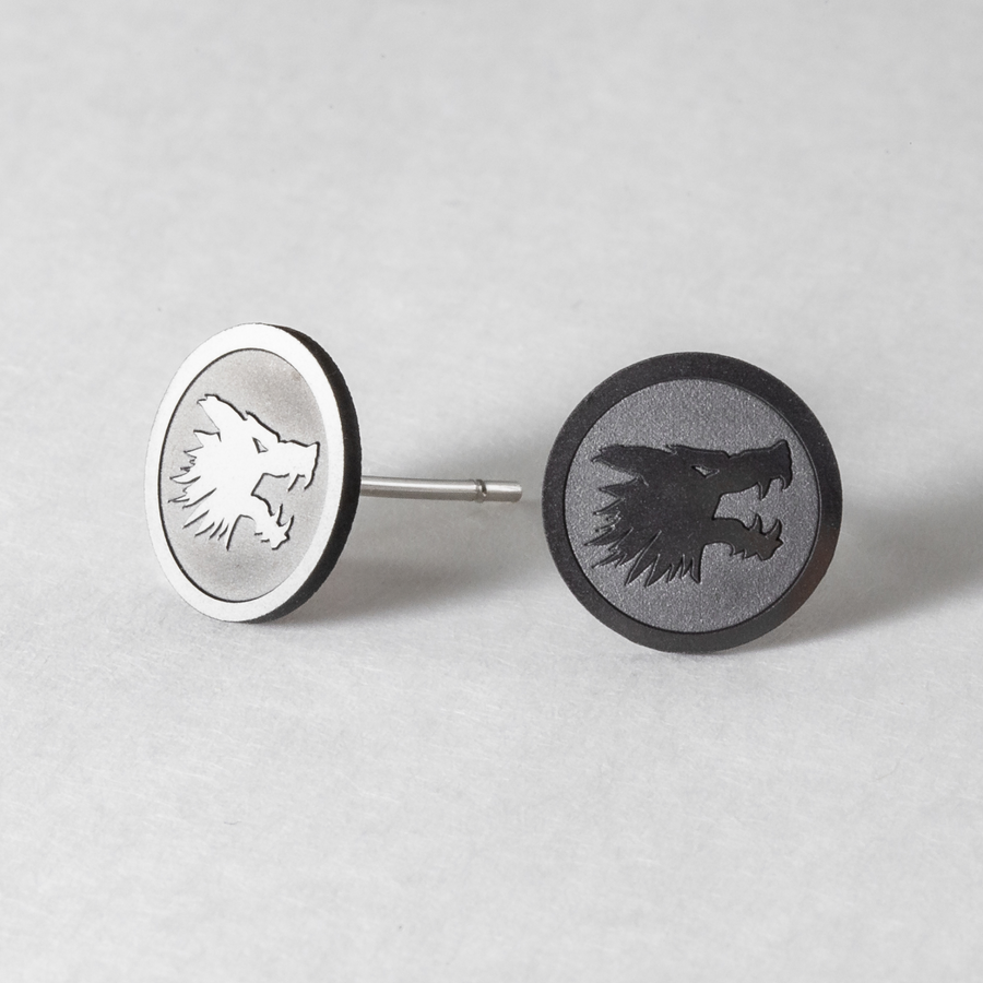 Gangrel Clan - Black Diamond Stud Earrings - Textured Edition