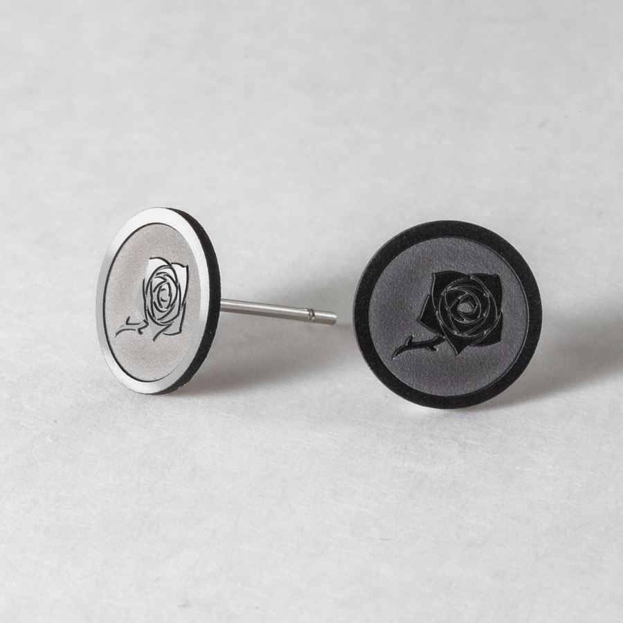 Toreador Clan - Black Diamond Stud Earrings - Textured Edition