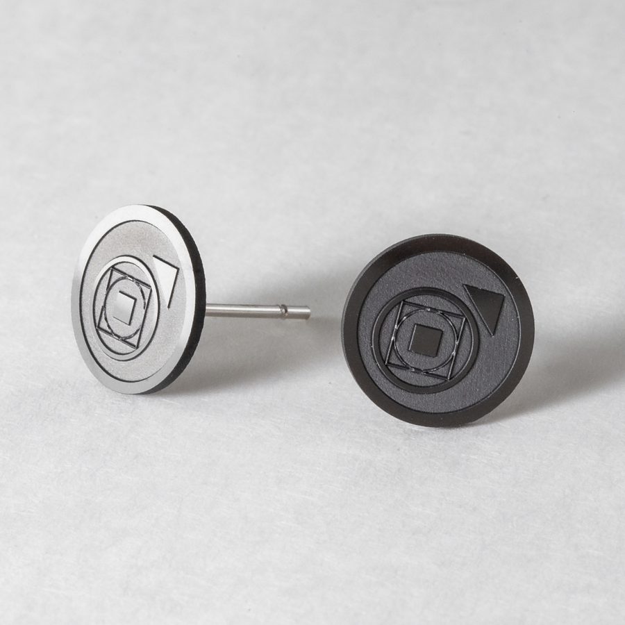 Tremere Clan - Black Diamond Stud Earrings - Textured Edition